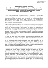 Statement of Dr Massimo Introvigne, Personal Representative of the OSCE Chairperson-in-Office on Combating Racism, Xenophobia and Discrimination, also Focusing on Intolerance and Discrimination against
Christians and Members of Other Religions