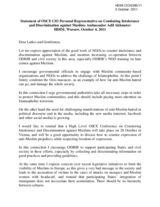 Statement of OSCE CiO Personal Representative on Combating Intolerance and Discrimination against Muslims Ambassador Adil Akhmetov