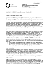 Statement by Katherine Cash, Swedish Mission Council