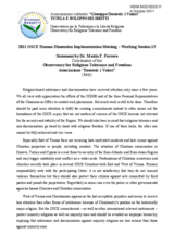 Statement by Dr. Mattia F. Ferrero for Working Session 13