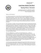 Opening Plenary Statement