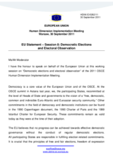 EU Statement - Session 8: Democratic Elections and Electoral Observation