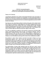 HDIM 2011 Opening Statement by Matteo Mecacci (Italy), Chai of the OSCE PA Committee on Democracy, Human Rights and Humanitarian Questions