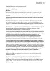 Joint statement by the Helsinki Committee for Human Rights in Bosnia and Herzegovina, the Helsinki Committee for Human Rights in Republika Srpska, BiH, and the Norwegian Helsinki Committee