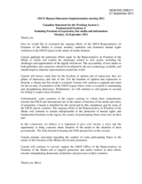 Canadian Statement for the Working Session 1