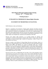 Statement on Human Rights Education