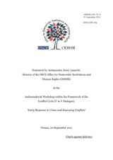 Statement by Ambassador Janez Lenarčič, Director of the OSCE Office for Democratic Institutions and Human Rights