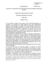 Opening Statement by Mr. Krivas, Deputy Head