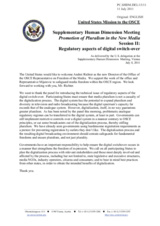 Session 2, Statement on Regulatory Aspects of Digital Switch-Over