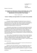 Session 1, Statement by Switzerland