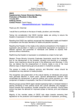 Session 1, Statement by Mr. Kapza