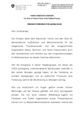 Statement of Switzerland in the opening session