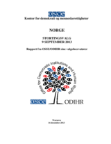 NORGE, STORTINGSVALG 9 SEPTEMBER 2013, Rapport fra OSSE/ODIHR sine valgobservatører