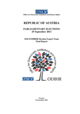 Austria, Parliamentary Elections, 29 September 2013: Final Report