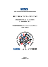 Tajikistan, Presidential Elections, 6 November 2013: Final Report