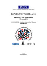 Azerbaijan, Presidential Election 9 October 2013: Final Report