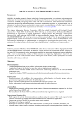 Afghanistan, Election Support Team Recruitment, Terms of Reference: Political Analyst