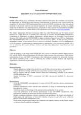 Afghanistan, Election Support Team Recruitment, Terms of Reference: Election Analyst