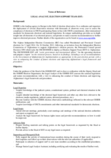Afghanistan, Election Support Team Recruitment, Terms of Reference: Legal Analyst