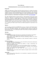 Afghanistan, Election Support Team Recruitment, Terms of Reference: Voter Registration Analyst