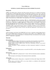 Afghanistan, Election Support Team Recruitment, Terms of Reference: External Liaison Officer