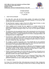 Serbia, Parliamentary and Early Presidential Elections, 6 May 2012: Interim Report 