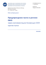 Working Paper, Preventing Torture in the OSCE Region 