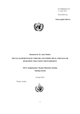 Statement by Mr. Juan Mendez on Torture and other Cruel, Inhuman or Degrading Treatment or Punishment