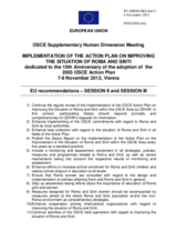 EU Recommendations on the Implementation of the Action Plan on Improving the Situation of Roma and Sinti