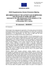 EU Statement (Session  I) on the Implementation of the Action Plan on Improving the Situation of Roma and Sinti