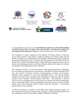 Invitation Letter to the Conference on the Implementation of Policies for Roma and Sinti and measures against anti-Gypsism