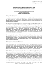 Statement by Ambassador Tacan Ildem at the Opening Plenary Session