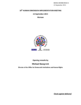 Opening remarks by Mr. Michael Georg Link, Director of the Office for Democratic Institutions and Human Rights, OSCE