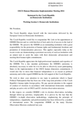 Statement of the Czech Republic during Working Session 1