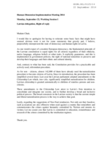 Reply of the Latvian Delegation, Working Session 1