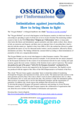 Intimidation against journalists. How to bring them to light