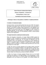 Contribution of the Council of Europe, Working Session 4: Rule of Law I