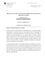 Declaration of Switzerland for Working Session 2