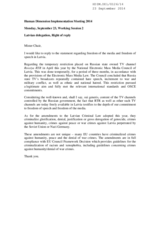 Reply of the Latvian Delegation, Working Session 2