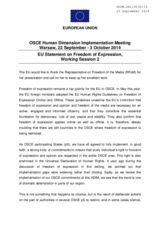 EU Statement on Freedom of Expression, Working Session 2