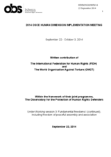 Written contribution of The International Federation for Human Rights (FIDH) and The World Organisation Against Torture (OMCT)