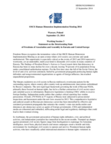 Statement by Freedom House on the Deteriorating State of Freedoms of Association and Assembly