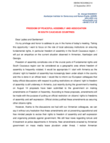 Freedom of Assembly in South Caucasus Countries