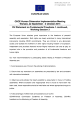 EU Statement on Fundamental Freedoms 1 continued, Working Session 3