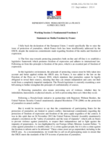 Statement on Media Freedom by France