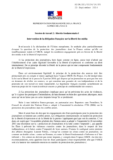 Statement on Media Freedom by France