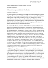 Report: Danger implementation Ukrainian scenario in Latvia