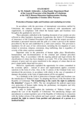 Protection of Human Rights and Freedom and Combating Terrorism