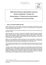 Contribution of the Council of Europe to Working Session 7