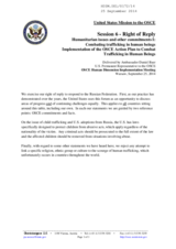 Right of Reply to Russian Federation at Session 6